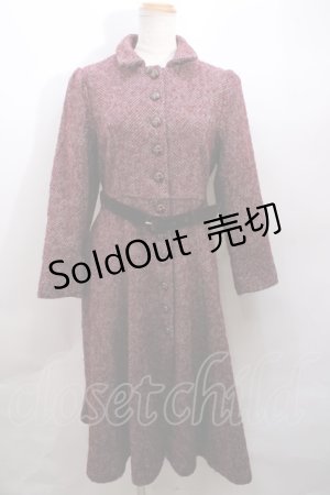 画像: 【SALE】an another angelus / COATヘリンボーンフィットandフレアーコート F ボルドー Y-23-12-16-217-CA-CO-SZ-ZT-C032