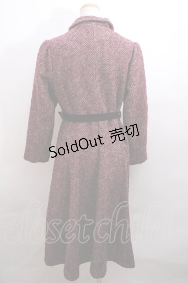 画像2: 【SALE】an another angelus / COATヘリンボーンフィットandフレアーコート F ボルドー Y-23-12-16-217-CA-CO-SZ-ZT-C032 (2)