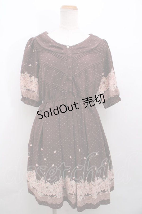 画像1: 【SALE】L'EST ROSE / ドット×ローズワンピース 2 ブラウン Y-23-12-17-137-LO-OP-SZ-ZT351 (1)