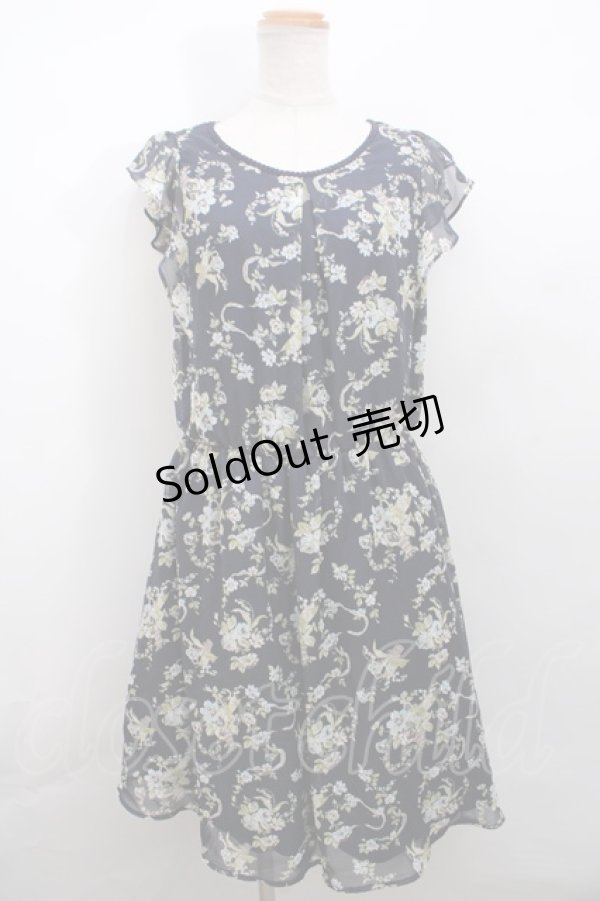 画像1: 【SALE】axes femme / 花柄ワンピース M 紺 Y-23-12-17-138-AX-OP-SZ-ZT351 (1)
