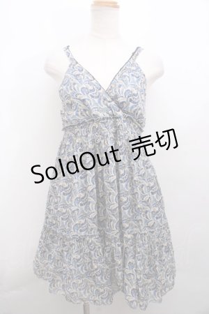 画像: axes femme / ペイズリー柄カシュクールキャミワンピース M ブルー Y-23-12-17-140-AX-OP-SZ-ZT352