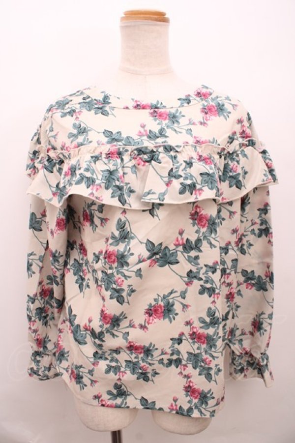 画像1: axes femme / 花柄ボウタイブラウス M キナリ Y-23-12-22-044-AX-BL-SZ-ZT134 (1)