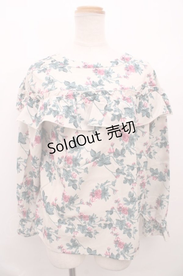 画像1: 【SALE】axes femme / 花柄ボウタイブラウス M キナリ Y-23-12-22-044-AX-BL-SZ-ZT134 (1)