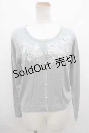 画像: axes femme / 花刺繍入りカーディガン M グリーン Y-23-12-22-094-AX-TO-SZ-ZT008