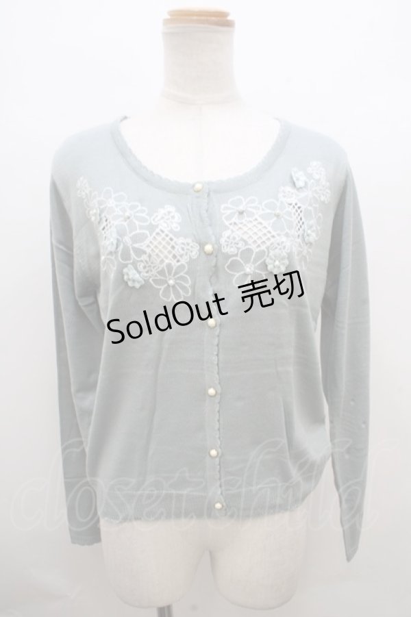 画像1: axes femme / 花刺繍入りカーディガン M グリーン Y-23-12-22-094-AX-TO-SZ-ZT008 (1)