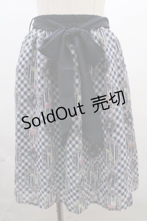 画像: axes femme POETIQUE / うさぎとお茶会スカート  紺 Y-23-12-22-171-AX-SK-AS-ZI