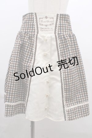 画像: 【SALE】axes femme / ウエスト刺繍入チェック柄スカート M 茶 Y-23-12-22-172-AX-SK-SZ-ZT396