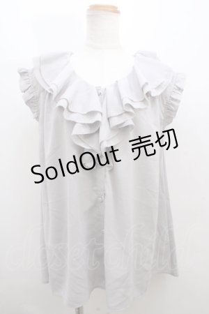 画像: axes femme / ピコミシンフリル襟ブラウス M グレー Y-23-12-29-009-AX-BL-SZ-ZT392