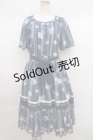 画像: 【SALE】axes femme / 紫陽花シフォンワンピース M 紺 Y-23-12-29-138-AX-OP-SZ-ZT375