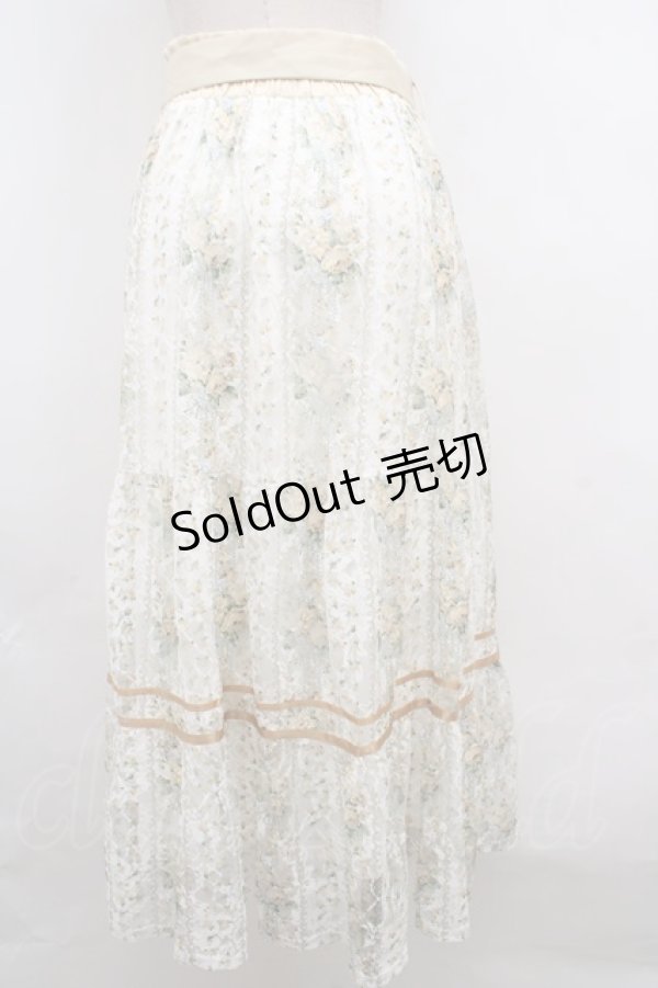 画像2: 【SALE】axes femme / フラワープリントレーススカート F イエロー Y-23-12-29-179-AX-SK-SZ-ZT397 (2)