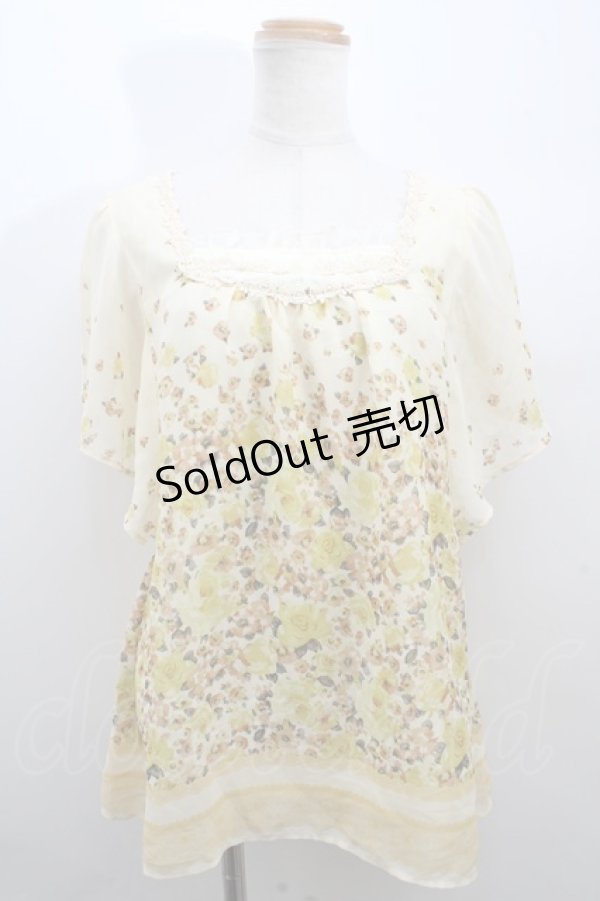 画像1: axes femme / 花シフォントップス M イエロー Y-23-12-29-027-AX-TO-SZ-ZT393 (1)