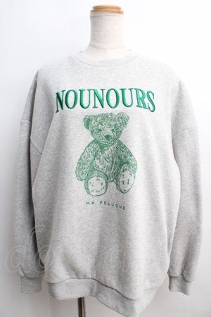 画像: merry jenny / bear embroideryトレーナー F グレー Y-24-01-08-105-LO-TO-SZ-ZT429