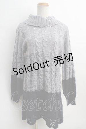 画像: axes femme / グラデーションニットワンピース M 紺 Y-24-01-08-113-AX-OP-SZ-ZT240