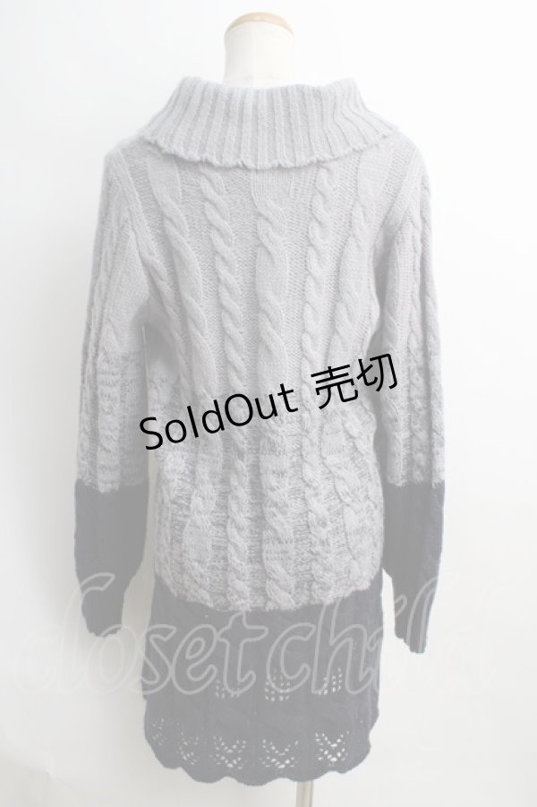 画像2: axes femme / グラデーションニットワンピース M 紺 Y-24-01-08-113-AX-OP-SZ-ZT240 (2)