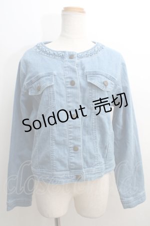 画像: axes femme / 編みノーカラージージャン L ウォッシュ Y-24-01-12-107-AX-JA-SZ-ZI