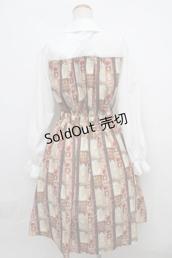画像2: axes femme POETIQUE / ショコラレジメストライプワンピース M 茶 Y-24-01-31-155-AX-OP-SZ-ZT046 (2)