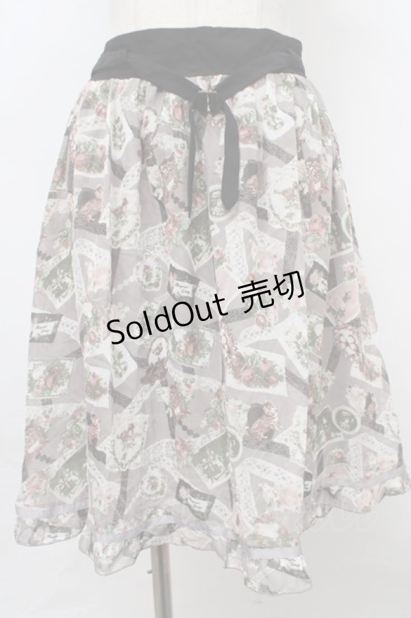 画像1: axes femme / レースコラージュ柄スカート   Y-24-01-31-175-AX-SK-WD-ZT133 (1)