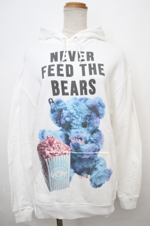 画像1: MILKBOY / NEVER FEED BEAR HOODY M ホワイト×ブルー Y-24-02-04-143-MB-TO-SZ-ZY (1)