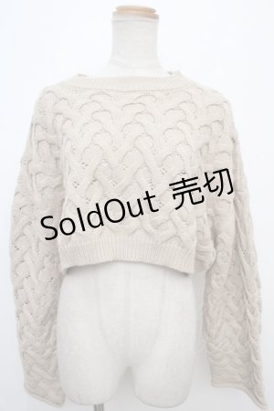 画像: axes femme POETIQUE / クロップド丈ニットプルオーバー M ベージュ Y-24-02-15-066-AX-TO-SZ-ZT351