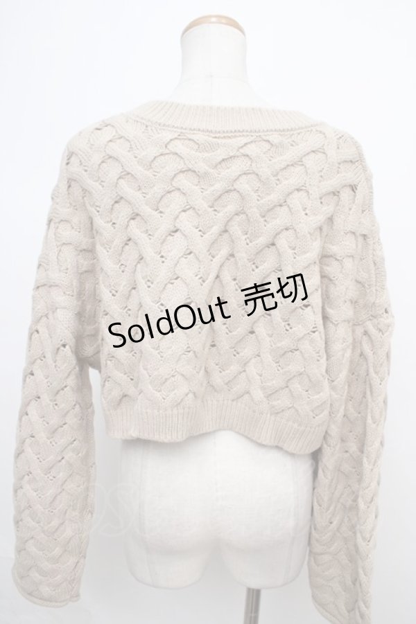 画像2: axes femme POETIQUE / クロップド丈ニットプルオーバー M ベージュ Y-24-02-15-066-AX-TO-SZ-ZT351 (2)