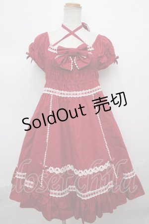 画像: Angelic Pretty / シャーリングワンピース(2010)  ワイン Y-24-02-18-105-AP-OP-SZ-ZY