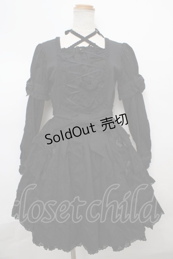 画像1: Angelic Pretty / スウィートエンジェルワンピース(2007)  黒ｘ黒 Y-24-02-18-106-AP-OP-SZ-ZY (1)