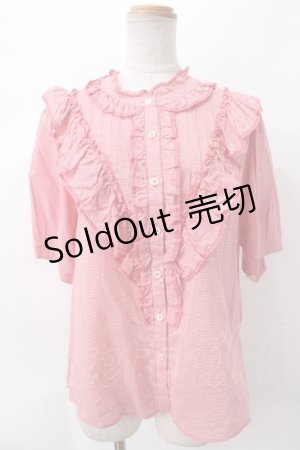 画像: Jane Marple /ピンチェックヴィクトリアンブラウス M 赤 Y-24-03-03-024-JM-BL-SZ-ZT158