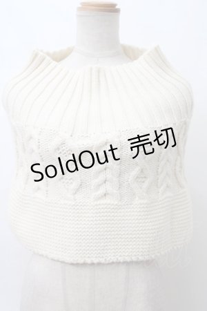 画像: 【SALE】axes femme / ケーブル編みミニケープ M 生成り Y-24-03-10-057-AX-TO-SZ-ZT273