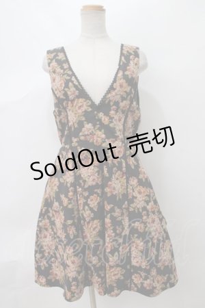 画像: 【SALE】axes femme / ベルト付き花柄ジャンドレ M 黒 Y-24-03-12-125-AX-OP-SZ-ZT328