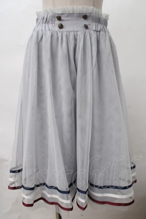 画像: axes femme POETIQUE / ラインデザインチュールスカート M サックス Y-24-03-12-163-AX-SK-SZ-ZI