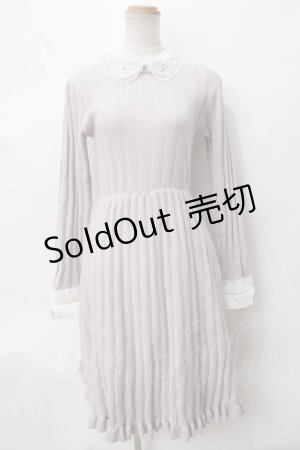 画像: axes femme POETIQUE / 付け襟ニットワンピース M ピンク Y-24-03-13-098-AX-OP-SZ-ZI