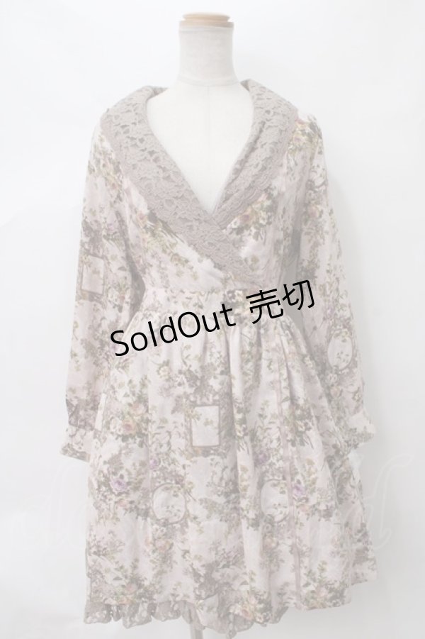 画像1: 【SALE】axes femme / ボタニカル柄カシュクールワンピース M アワピンク Y-24-03-15-105-AX-OP-SZ-ZT210 (1)