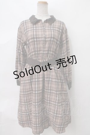 画像: 【SALE】axes femme / モールチェック柄シャツワンピース M チャ Y-24-03-15-107-AX-OP-SZ-ZT318