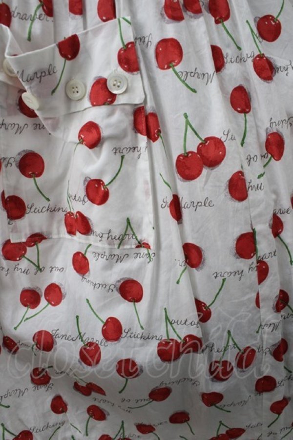 画像3: Jane Marple / Skipping cherries バックリボンドレス M ホワイト Y-24-03-22-114-JM-OP-SZ-ZY (3)
