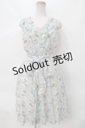 画像: axes femme / スカーフ付き植物図鑑ワンピース M オフ Y-24-03-22-139-AX-OP-SZ-ZT312