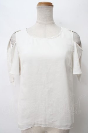 画像: evelyn / 肩開きリボントップス M オフ Y-24-03-23-052-LO-TO-SZ-ZI