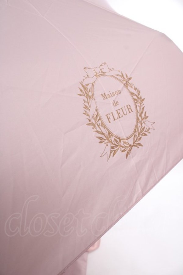 画像3: Maison de FLEUR / ロゴプリント折りたたみ傘 F ピンク Y-24-03-23-036-LO-ZA-SZ-ZY (3)