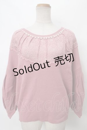 画像: axes femme / レース使ボリュームニットプルオーバー M アワピンク Y-24-04-01-060-AX-TO-SZ-ZI