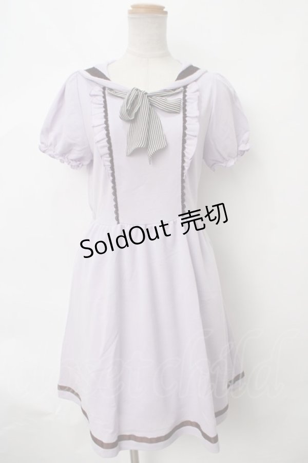 画像1: axes femme POETIQUE / セーラー襟カットチュニック M ラベンダー Y-24-04-01-137-AX-OP-SZ-ZT111 (1)