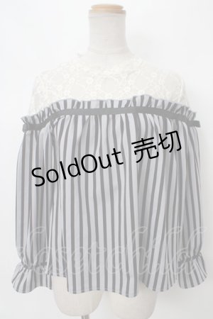 画像: axes femme / レース切替レジメカットＰO M グレー Y-24-04-01-042-AX-TO-SZ-ZT165