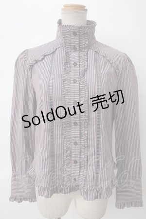 画像: 【SALE】Jane Marple Dans Le Saｌon / レジメンブラウス  グレー Y-24-04-07-054-JM-BL-AS-ZT256