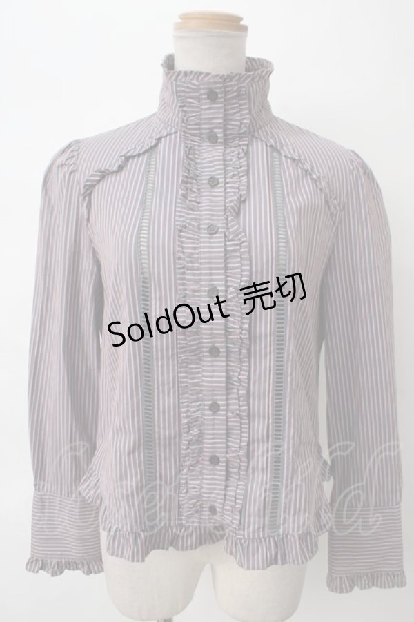 画像1: 【SALE】Jane Marple Dans Le Saｌon / レジメンブラウス  グレー Y-24-04-07-054-JM-BL-AS-ZT256 (1)