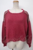 画像1: axes femme / 肩レースネックレス付きニット M ワイン Y-24-04-13-086-AX-TO-SZ-ZI (1)