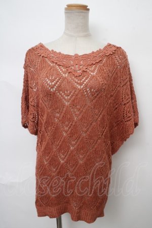 画像: axes femme / 透かしニットプル M オレンジ Y-24-04-13-087-AX-TO-SZ-ZT112