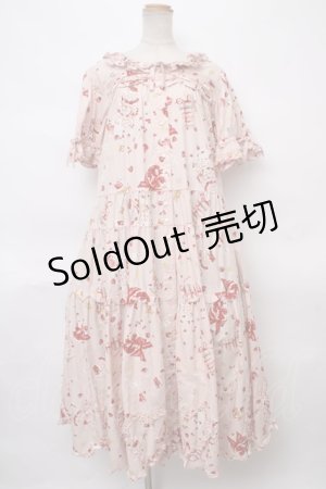 画像: PINK HOUSE /アニバーサリーケーキプリントワンピース  ピンク Y-24-04-13-096-LO-OP-AS-ZY