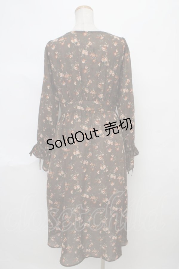 画像2: axes femme / 花柄フィッシュテールガウン M 茶 Y-24-04-13-133-AX-TO-SZ-ZT157 (2)