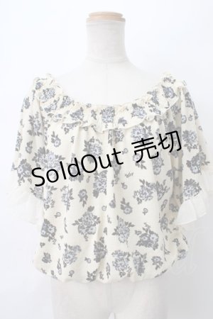 画像: 【SALE】axes femme / 花柄オフショルプルオーバー M キナリ Y-24-04-20-076-AX-TO-AS-ZT142