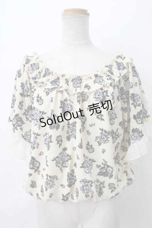 画像1: 【SALE】axes femme / 花柄オフショルプルオーバー M キナリ Y-24-04-20-076-AX-TO-AS-ZT142 (1)