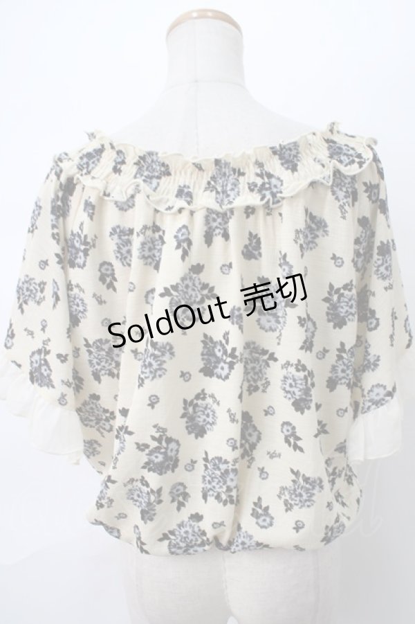 画像2: 【SALE】axes femme / 花柄オフショルプルオーバー M キナリ Y-24-04-20-076-AX-TO-AS-ZT142 (2)