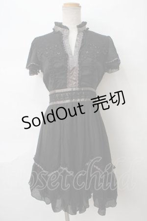 画像: axes femme / 花刺繍ドレス M 黒 Y-24-04-20-165-AX-OP-SZ-ZY